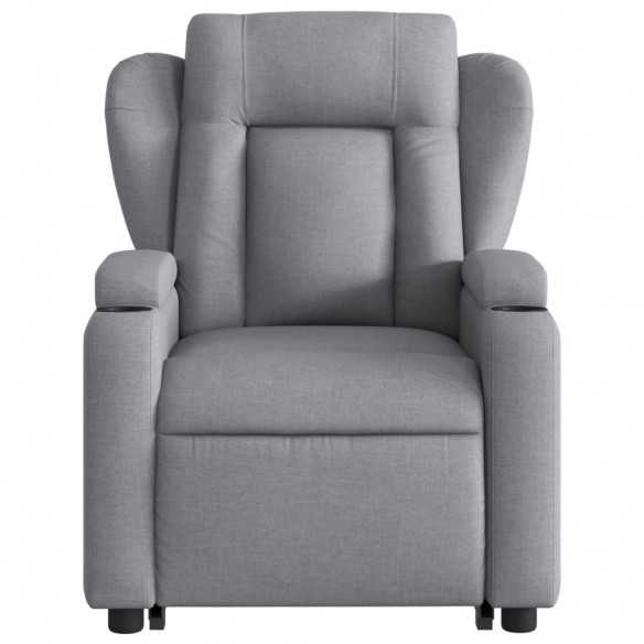 Fauteuil inclinable de massage électrique Gris clair Tissu
