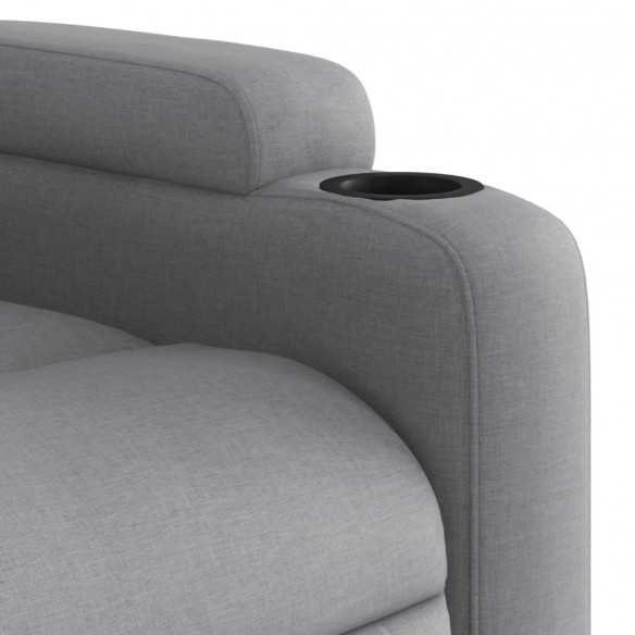 Fauteuil inclinable de massage électrique Gris clair Tissu
