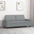 Canapé à 2 places Gris clair 140 cm Tissu