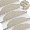 Tapis d'escalier autocollants 15 pcs 65x21x4 cm Taupe