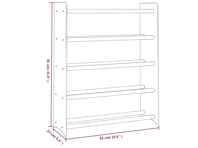 Étagère à chaussures Marron 65x24x81 cm Bois d'ingénierie