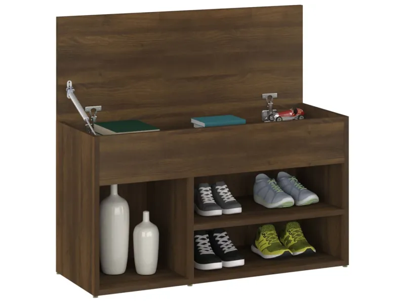 Banc à chaussures Chêne marron 80x30x45 cm Bois d'ingénierie