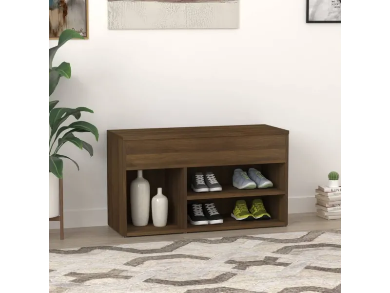 Banc à chaussures Chêne marron 80x30x45 cm Bois d'ingénierie