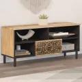 Meuble TV 100x33x46 cm bois massif de manguier