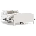 Cadre de lit avec tête de lit blanc 120x190 cm bois pin massif