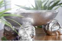 Bol de fruits design crânes en aluminium argenté