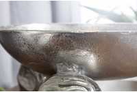 Bol de fruits design crânes en aluminium argenté