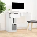 Bureau Blanc brillant 100x50x75 cm Bois d'ingénierie