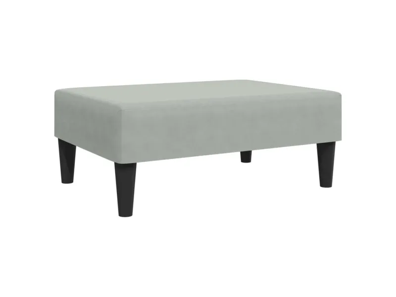 Canapé-lit à 2 places avec repose-pied gris clair velours