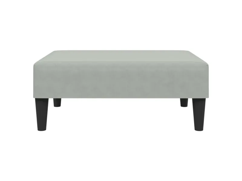 Canapé-lit à 2 places avec repose-pied gris clair velours