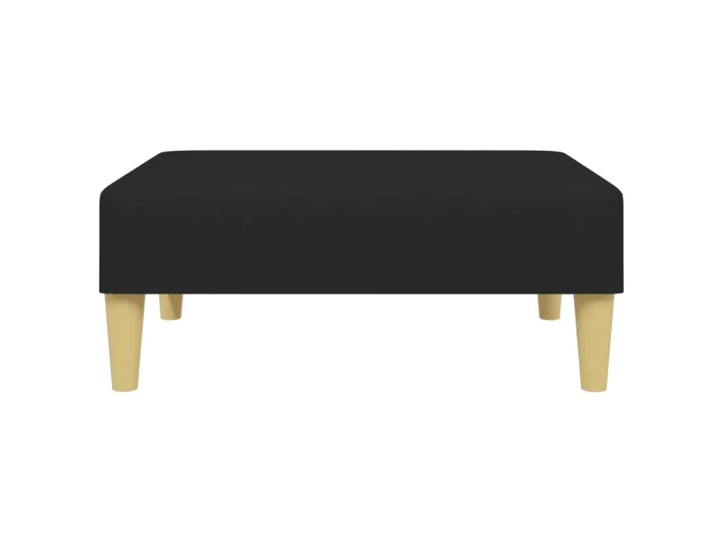 Canapé-lit à 2 places avec repose-pied noir tissu