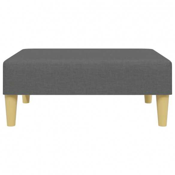 Canapé-lit à 2 places avec repose-pied gris foncé tissu