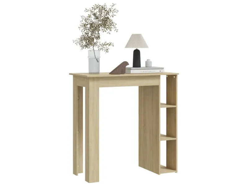 Table de bar avec étagère Chêne sonoma 102x50x103,5cm Aggloméré
