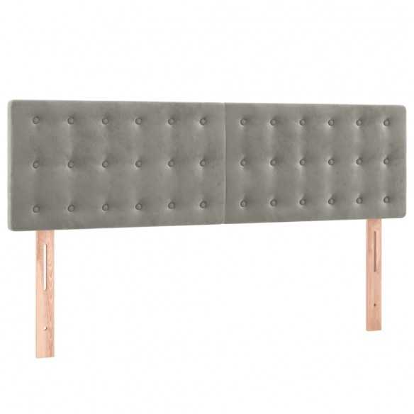 cadre de lit et matelas Gris clair 140x200cm Velours