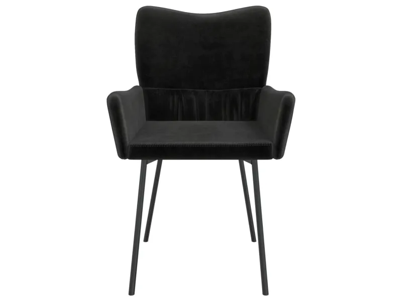 Chaises à manger lot de 2 Noir Velours