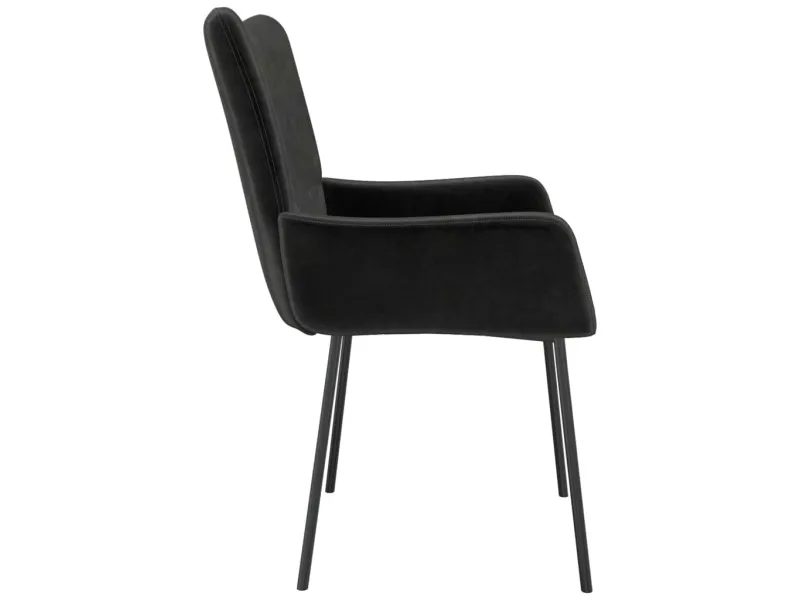 Chaises à manger lot de 2 Noir Velours