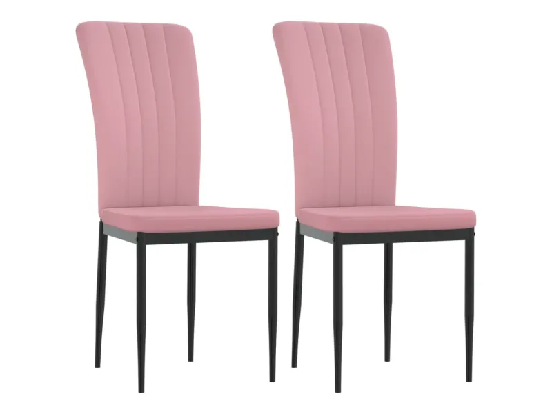 Chaises à manger lot de 2 Rose Velours