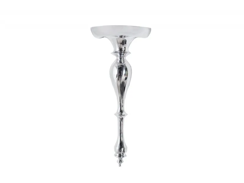 Support mural style baroque 80 cm en aluminium argenté