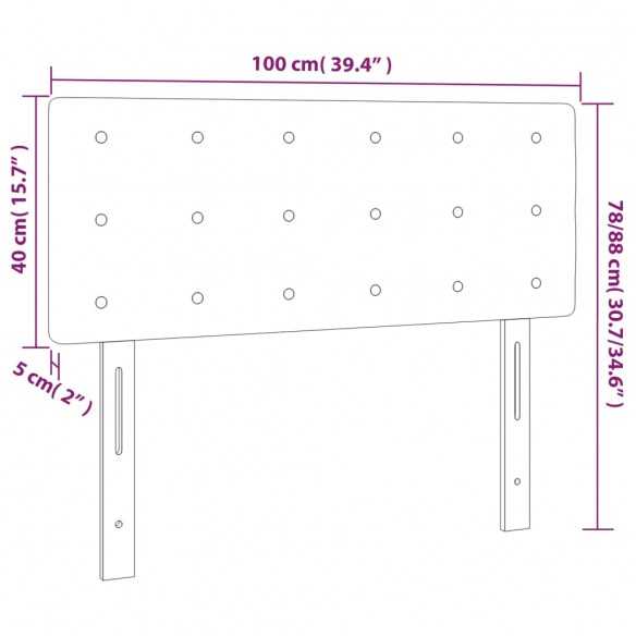 Tête de lit à LED Crème 100x5x78/88 cm Tissu