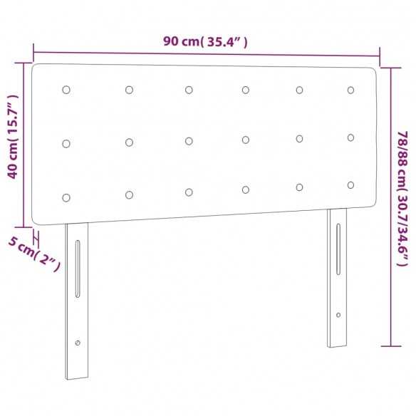 Tête de lit à LED Crème 90x5x78/88 cm Tissu