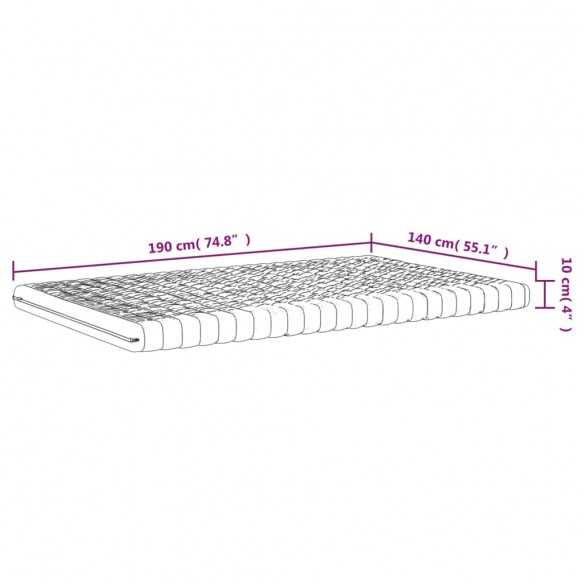 Matelas en mousse blanc 140x190 cm 7 zones dureté 20 ILD