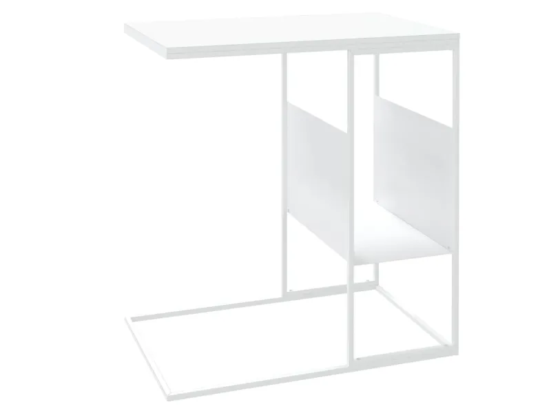 Table d'appoint Blanc 55x36x59,5 cm Bois d'ingénierie