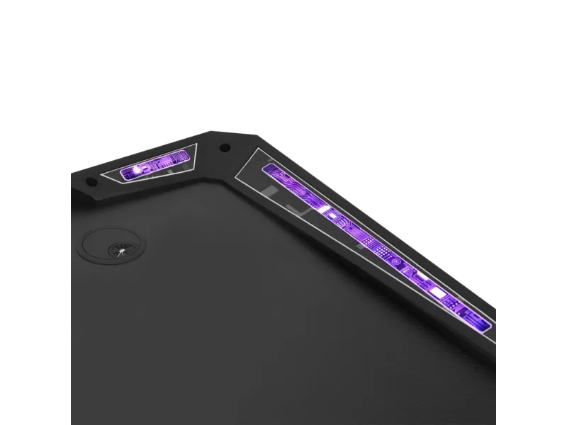 Bureau de jeu à LED en forme de Y noir 90x60x75 cm