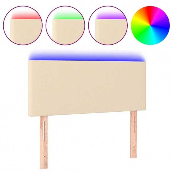 Tête de lit à LED Crème 90x5x78/88 cm Tissu