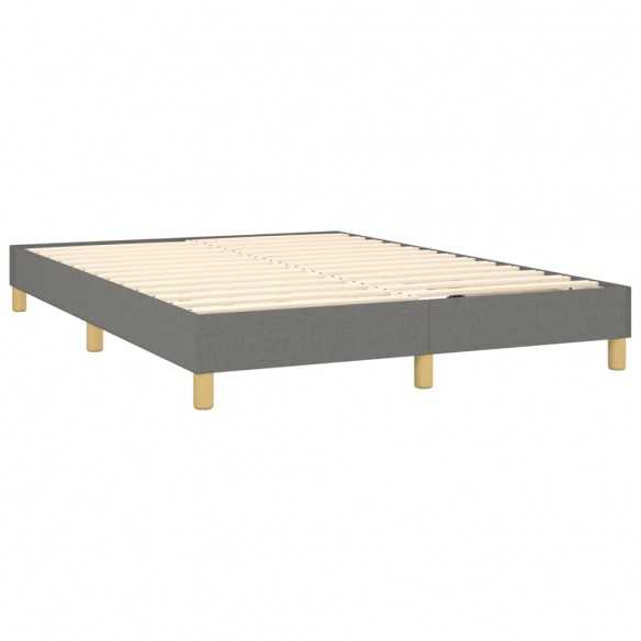 cadre de lit et matelas et LED Gris foncé 140x200 cm