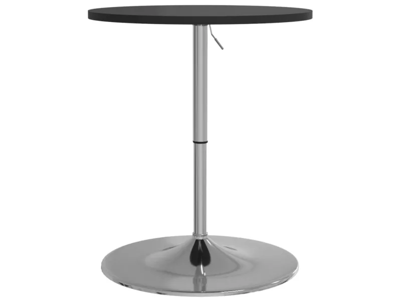 Table de bar noir 60x60x90 cm bois d'ingénierie et acier chromé