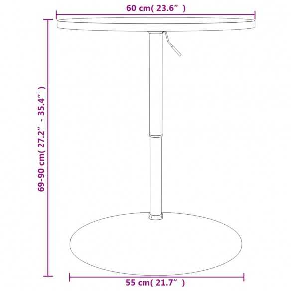 Table de bar noir 60x60x90 cm bois d'ingénierie et acier chromé
