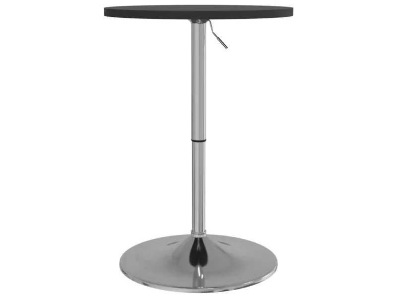 Table de bar noir 50x50x90 cm bois d'ingénierie et acier chromé