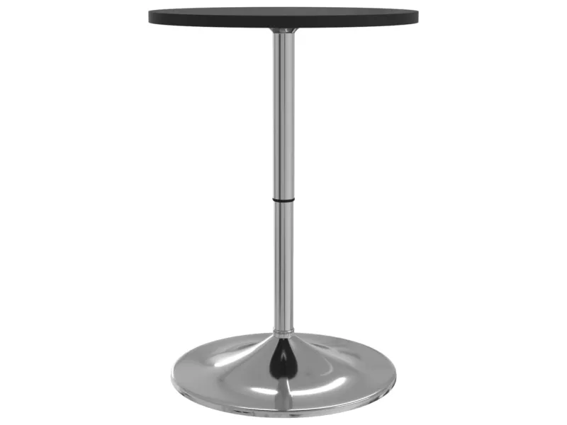 Table de bar noir 50x50x90 cm bois d'ingénierie et acier chromé