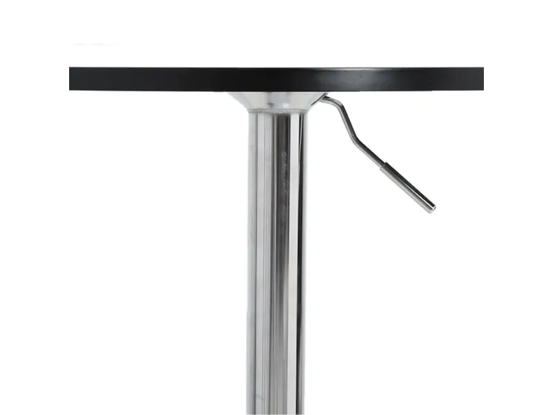 Table de bar noir 50x50x90 cm bois d'ingénierie et acier chromé