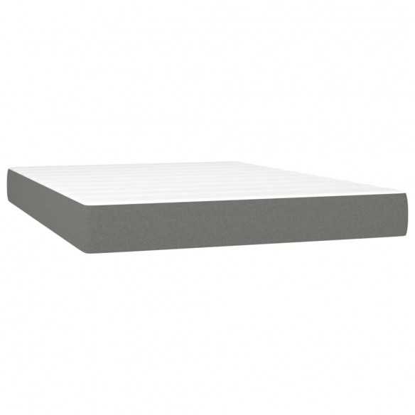 cadre de lit avec matelas Gris foncé 140x200cm Tissu