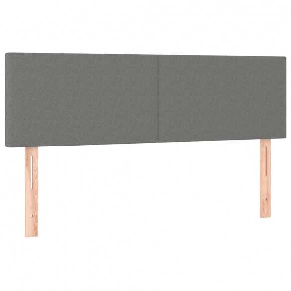 cadre de lit et matelas et LED Gris foncé 140x200 cm