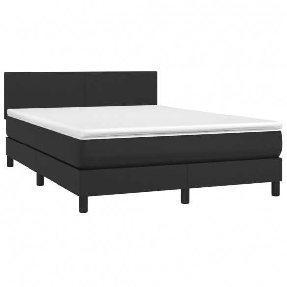 cadre de lit avec matelas et LED Noir 140x200 cm