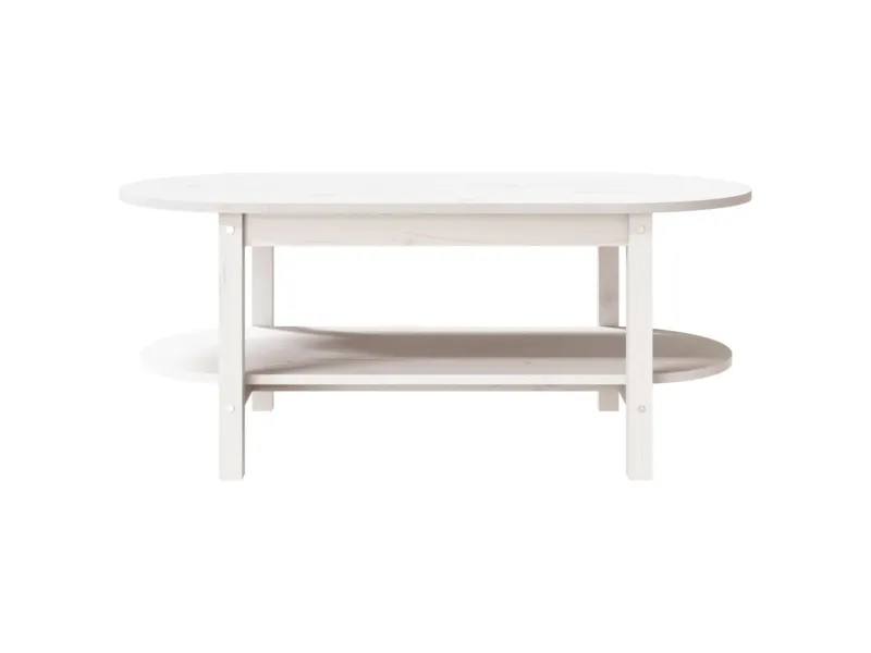 Table basse Blanc 110x55x45 cm Bois massif de pin