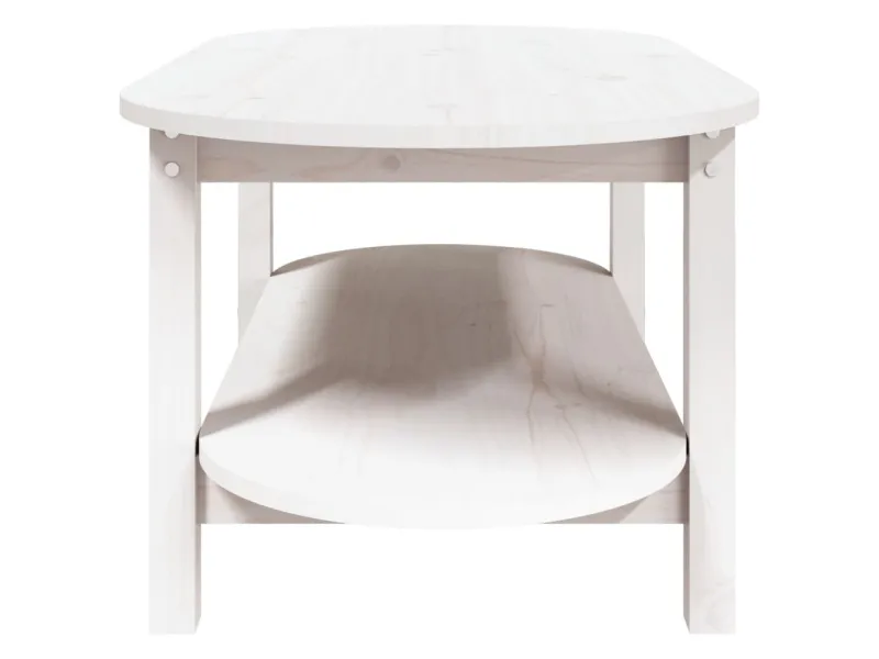 Table basse Blanc 110x55x45 cm Bois massif de pin