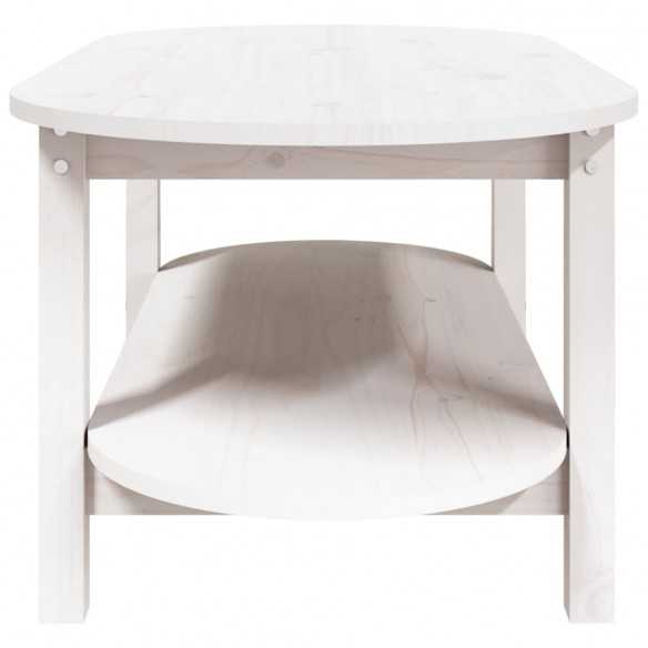 Table basse Blanc 110x55x45 cm Bois massif de pin