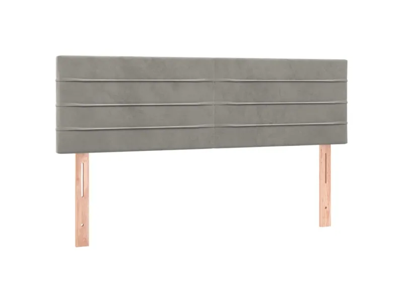 cadre de lit et matelas Gris clair 140x200cm Velours