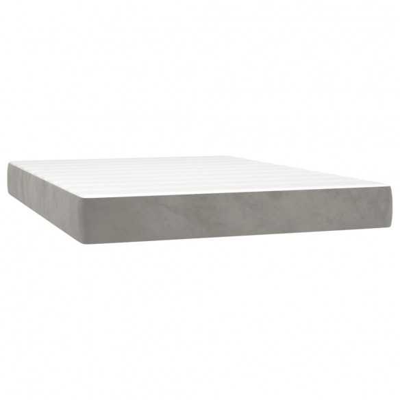 cadre de lit avec matelas LED Gris clair 140x200 cm