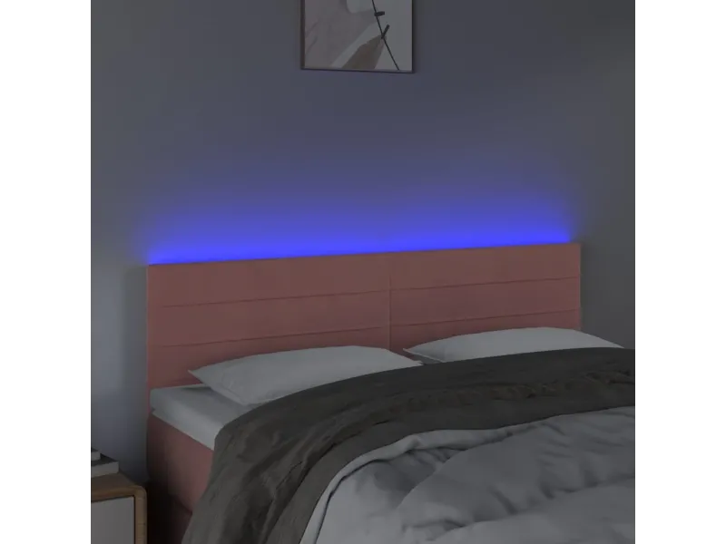 Tête de lit à LED Rose 144x5x78/88 cm Velours