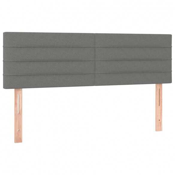 cadre de lit avec matelas Gris foncé 140x200cm Tissu