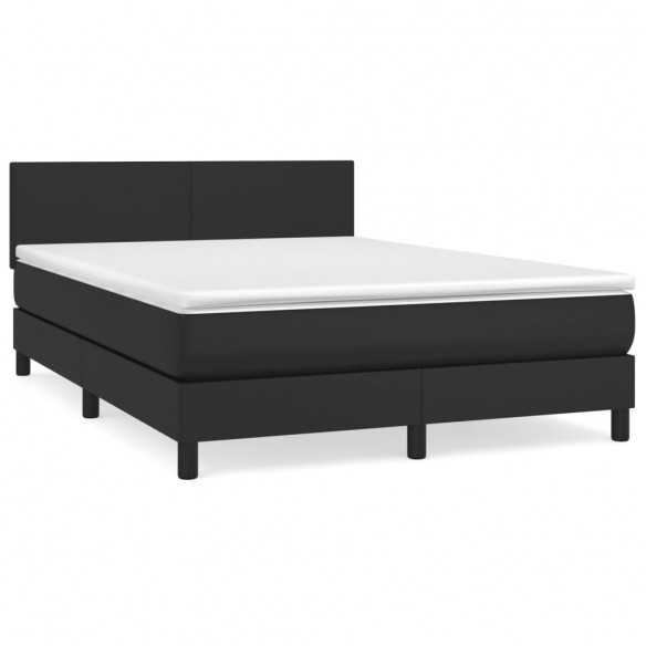 cadre de lit avec matelas Noir 140x200 cm Similicuir