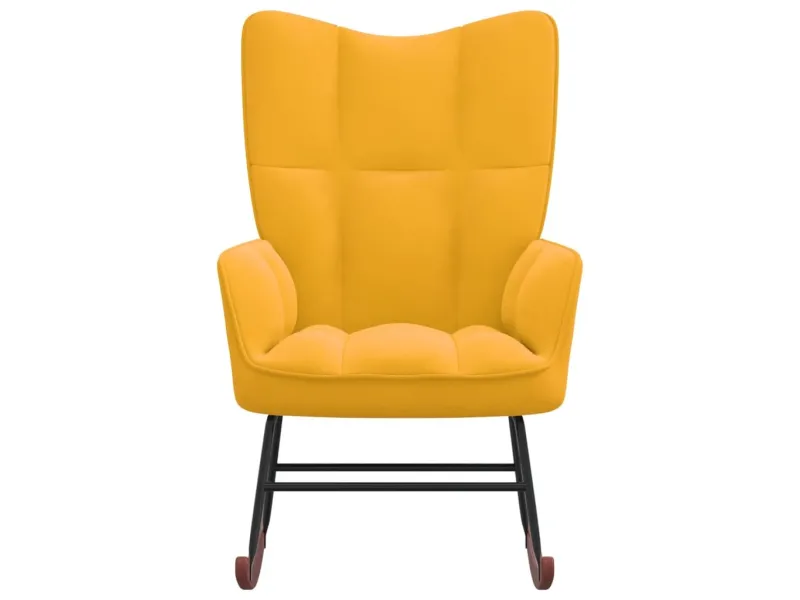 Chaise à bascule Jaune moutarde Velours
