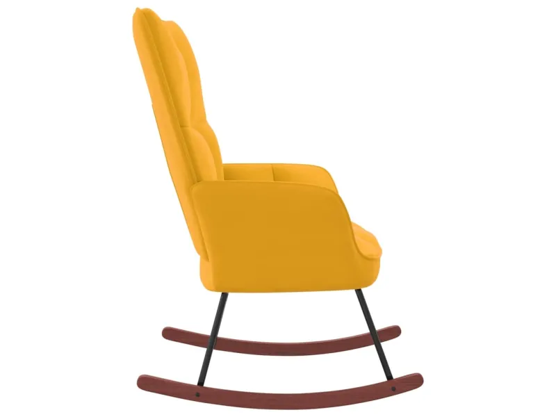 Chaise à bascule Jaune moutarde Velours