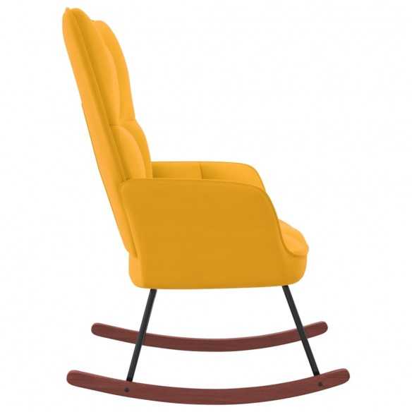 Chaise à bascule Jaune moutarde Velours
