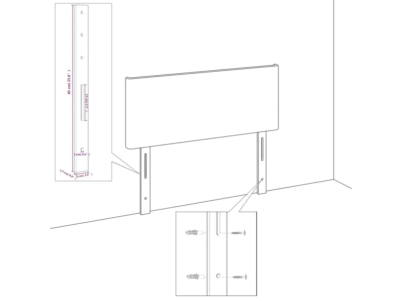 Tête de lit Crème 100x7x78/88 cm Tissu