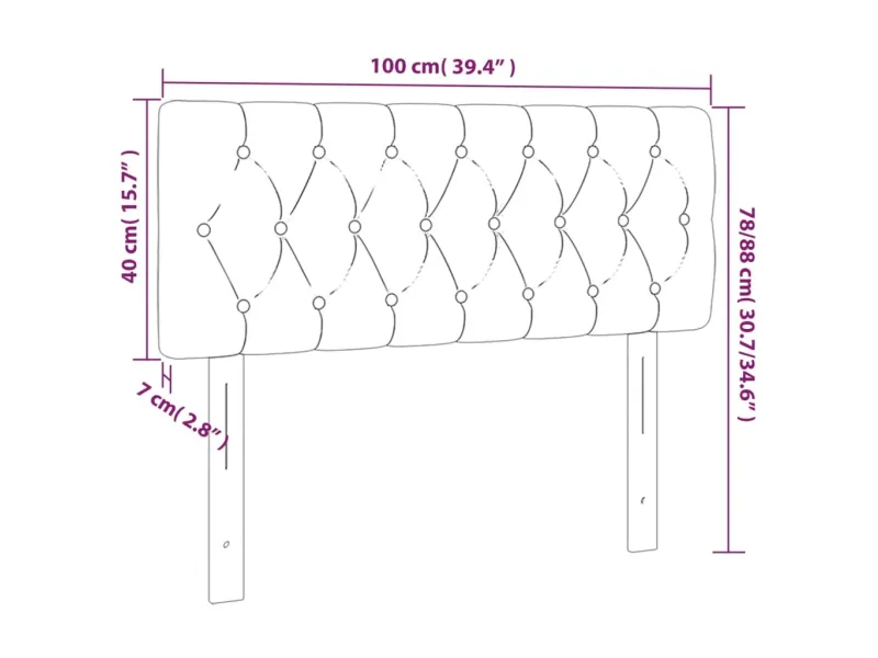 Tête de lit Crème 100x7x78/88 cm Tissu